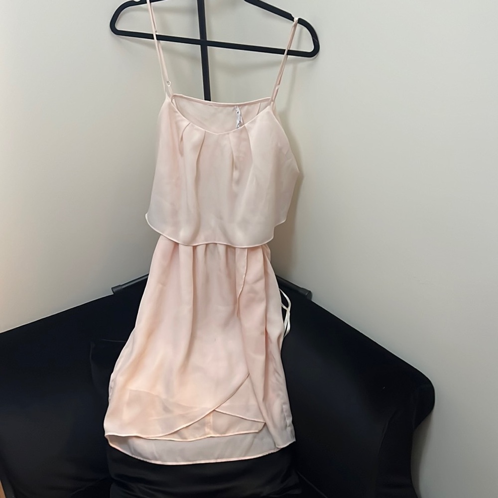 Pink pearl backless BCBG dress with POCKETS